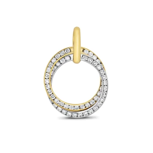 0.54ct Diamond 2 Colour Pendant -18ct White/Yellow Gold